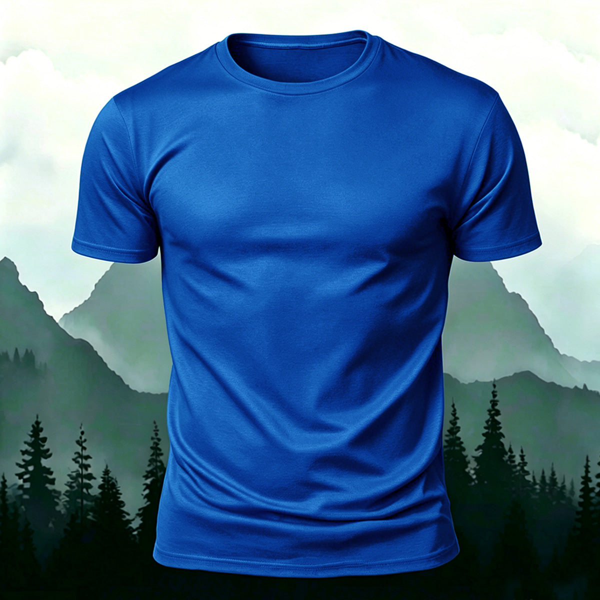 Custom Print Solid Color Short Sleeve Cotton T-shirt