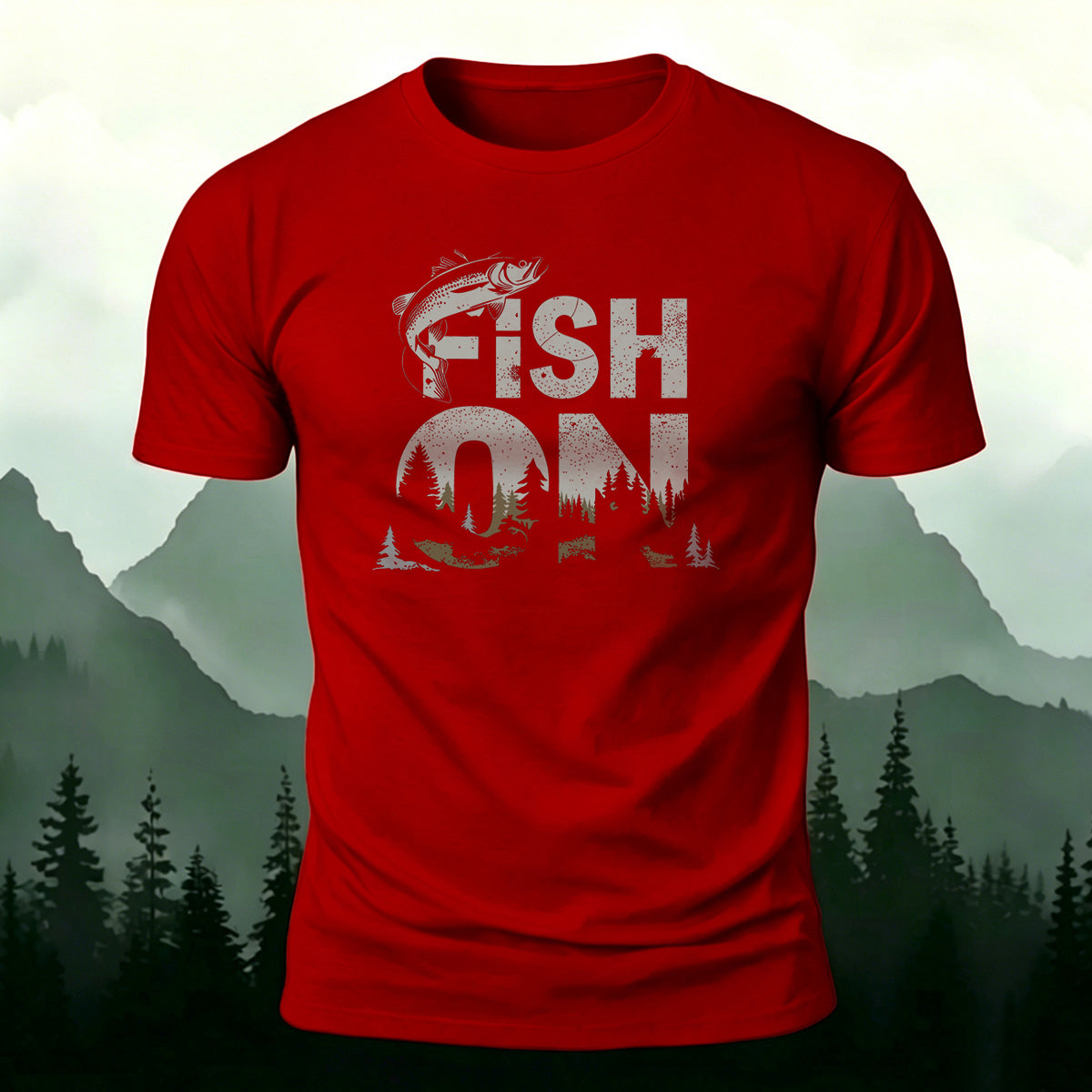 FISH ON Printed Casual Premium Cotton T-Shirt