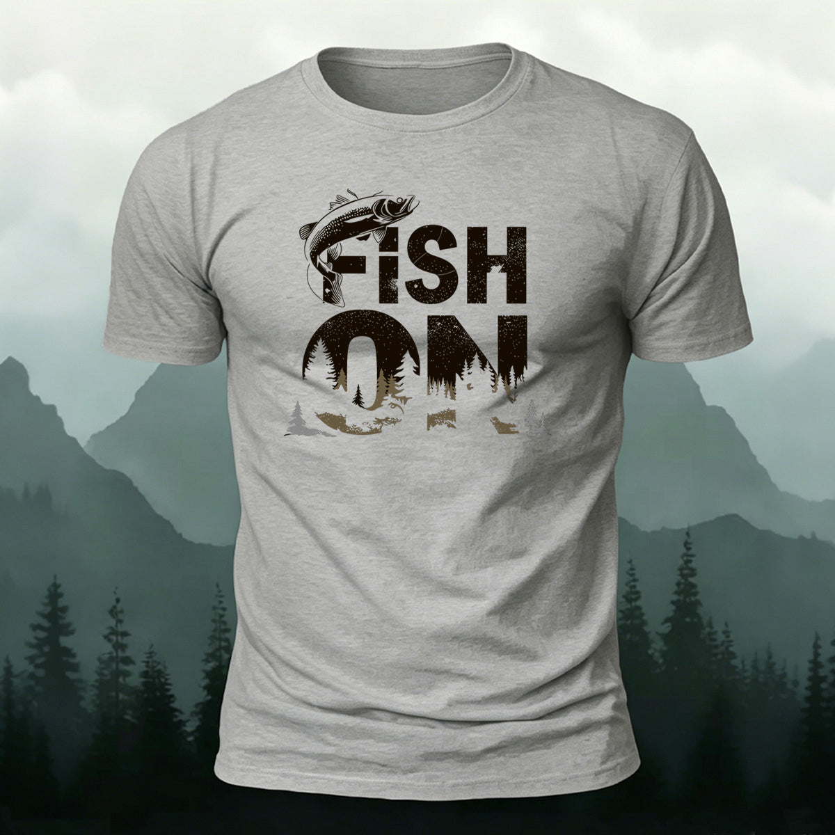 FISH ON Printed Casual Premium Cotton T-Shirt
