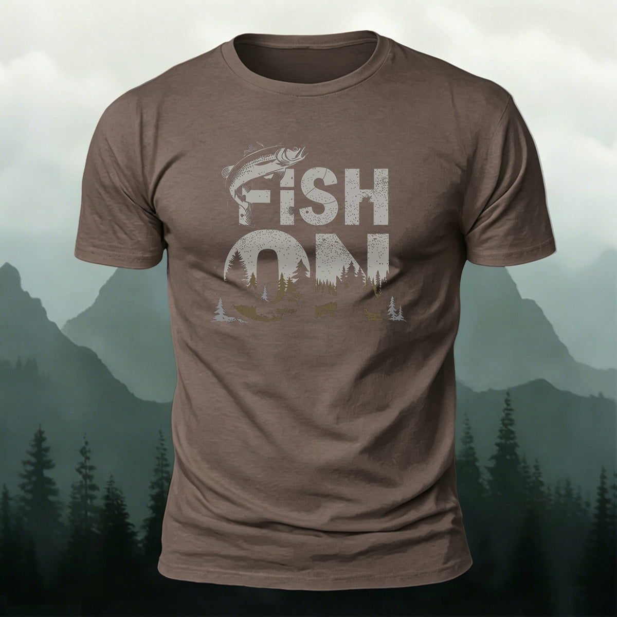 FISH ON Printed Casual Premium Cotton T-Shirt
