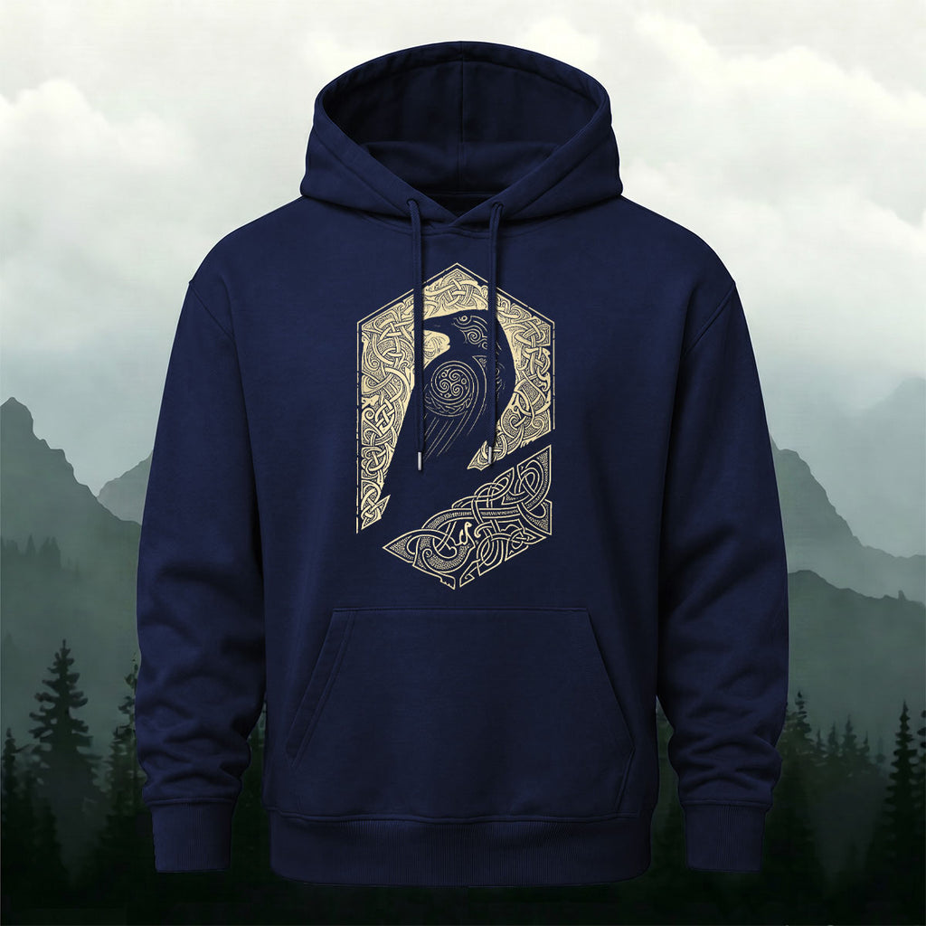 Cotton Made Bird Totem Print Casual Versatile Hoodie