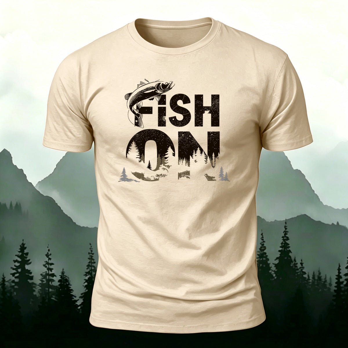 FISH ON Printed Casual Premium Cotton T-Shirt