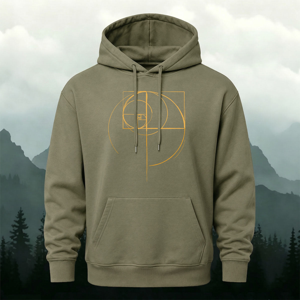 Cotton Made Golden Ratio Geometric Print Hoodie