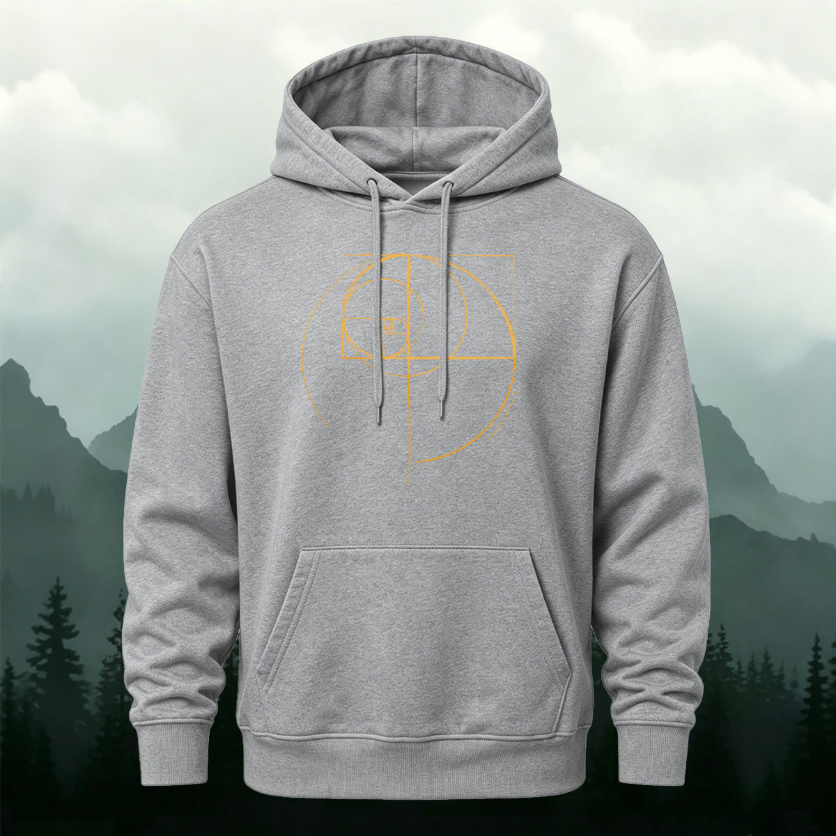 Cotton Made Golden Ratio Geometric Print Hoodie