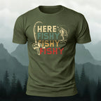 Here Fishy Printed Casual Premium Cotton T-Shirt