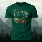 Here Fishy Printed Casual Premium Cotton T-Shirt
