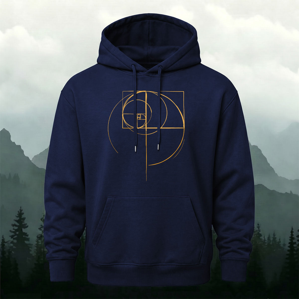 Cotton Made Golden Ratio Geometric Print Hoodie