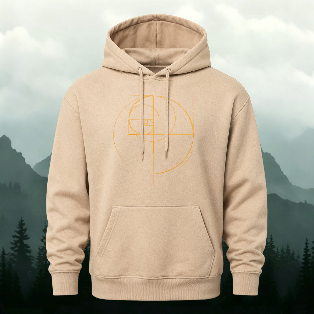 Cotton Made Golden Ratio Geometric Print Hoodie