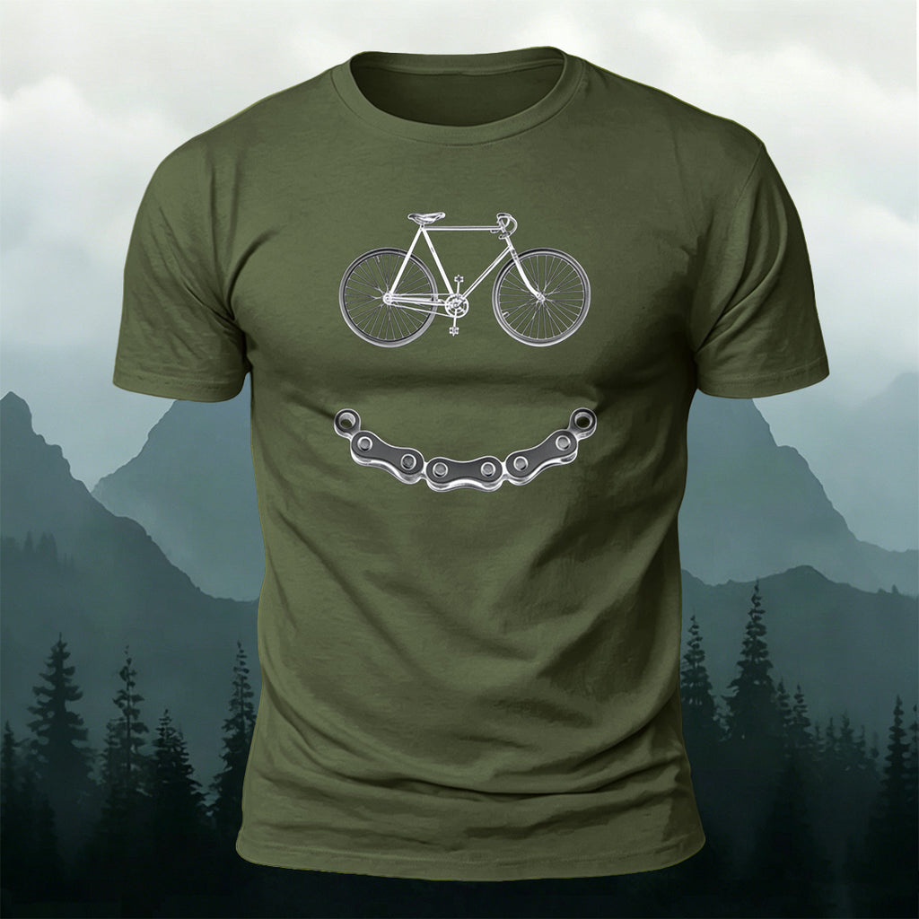 Fun Bicycle Print Casual Soft Cotton T-Shirt