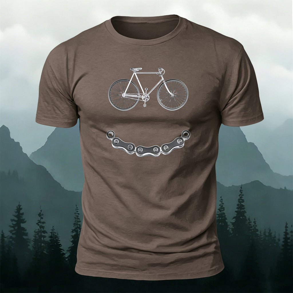 Fun Bicycle Print Casual Soft Cotton T-Shirt