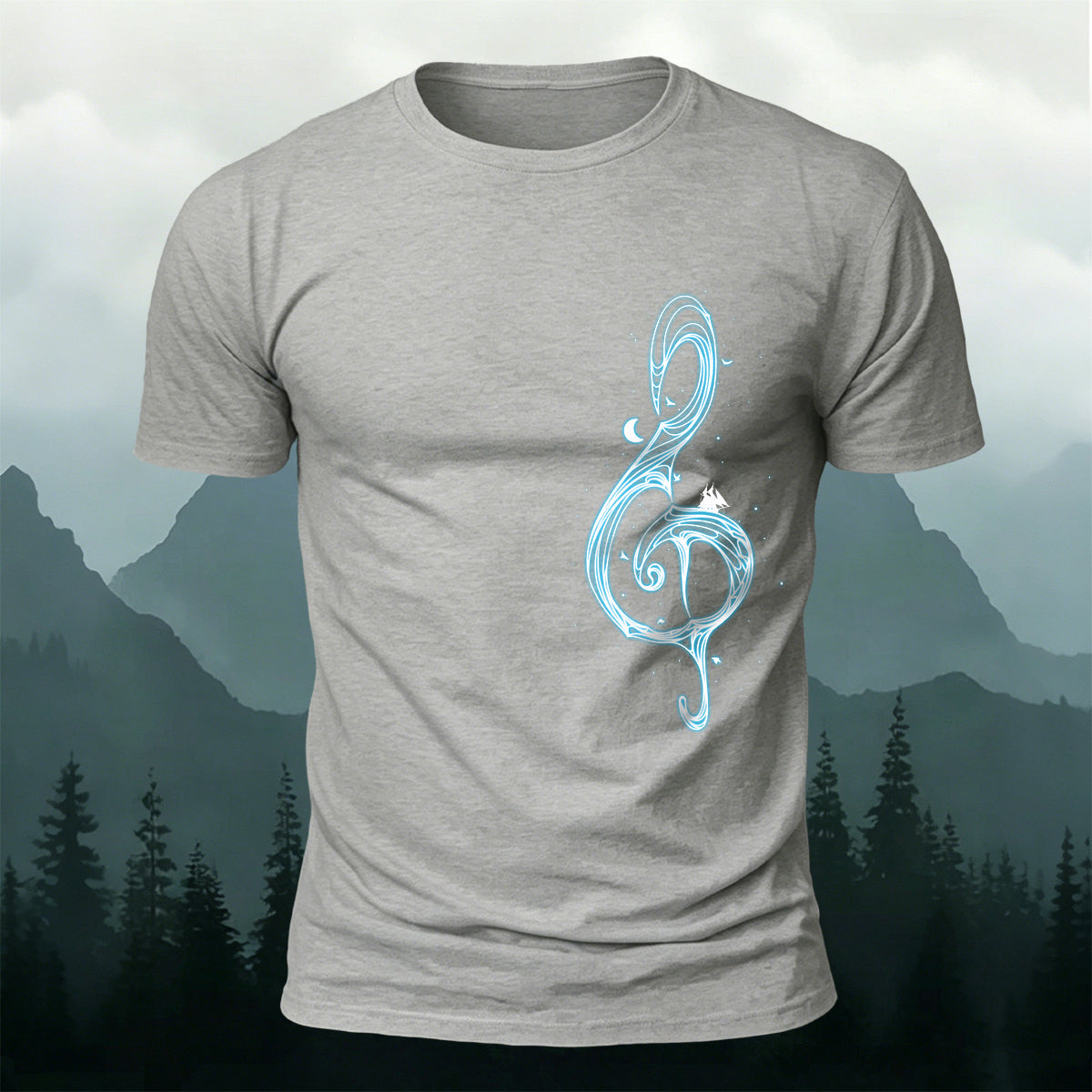 Musical Note Print Casual Soft Cotton T-Shirt