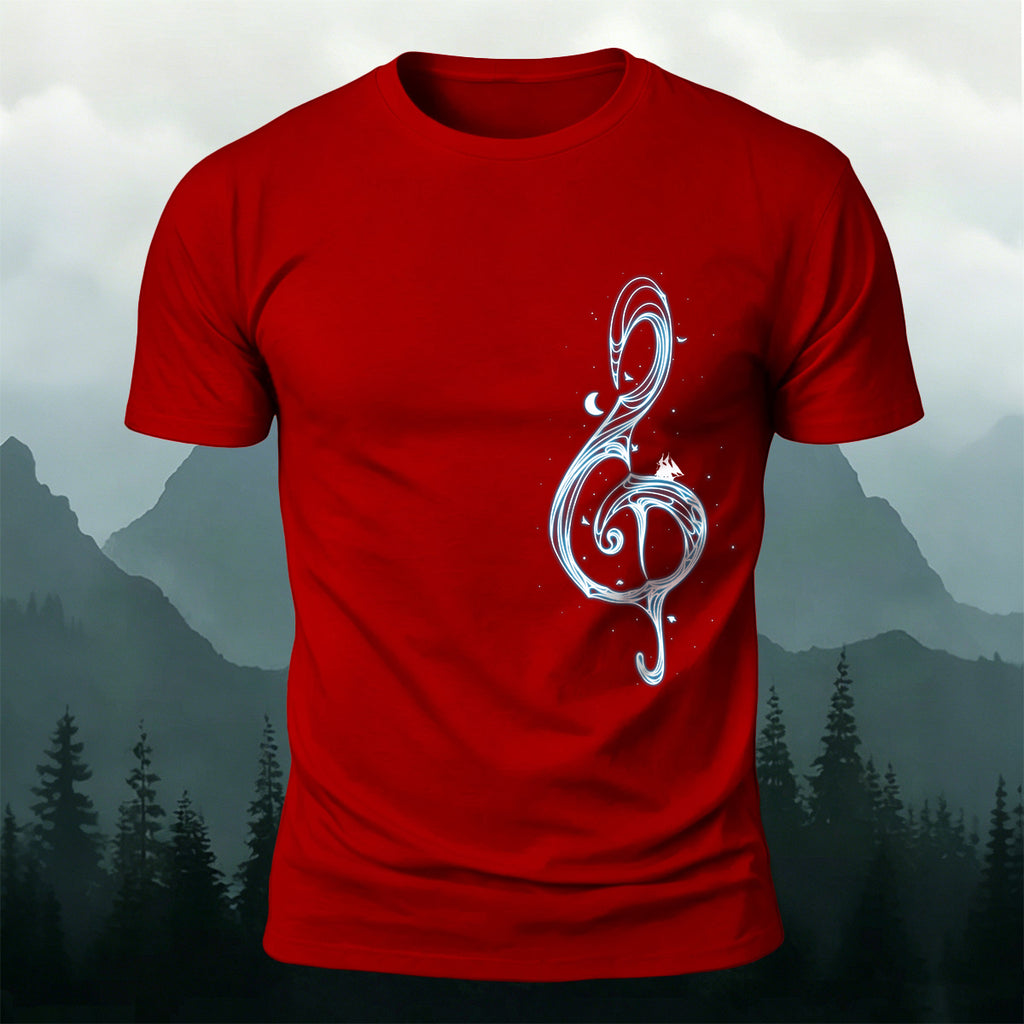 Musical Note Print Casual Soft Cotton T-Shirt