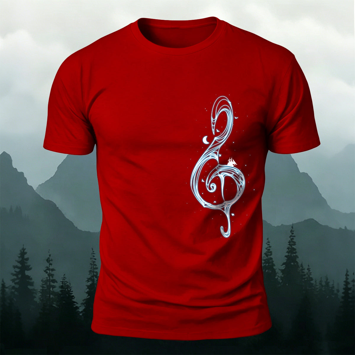 Musical Note Print Casual Soft Cotton T-Shirt