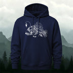 Cotton Made Deep Sea Anglerfish Skeleton Print Hoodie