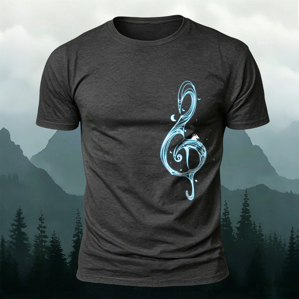 Musical Note Print Casual Soft Cotton T-Shirt
