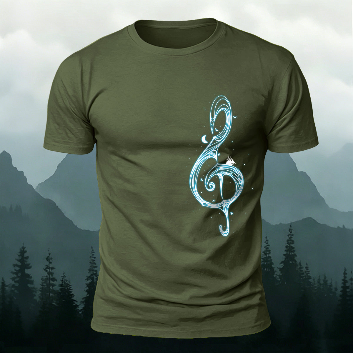 Musical Note Print Casual Soft Cotton T-Shirt
