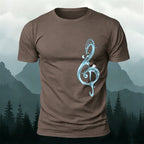 Musical Note Print Casual Soft Cotton T-Shirt