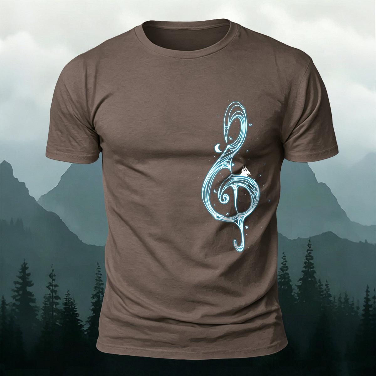 Musical Note Print Casual Soft Cotton T-Shirt