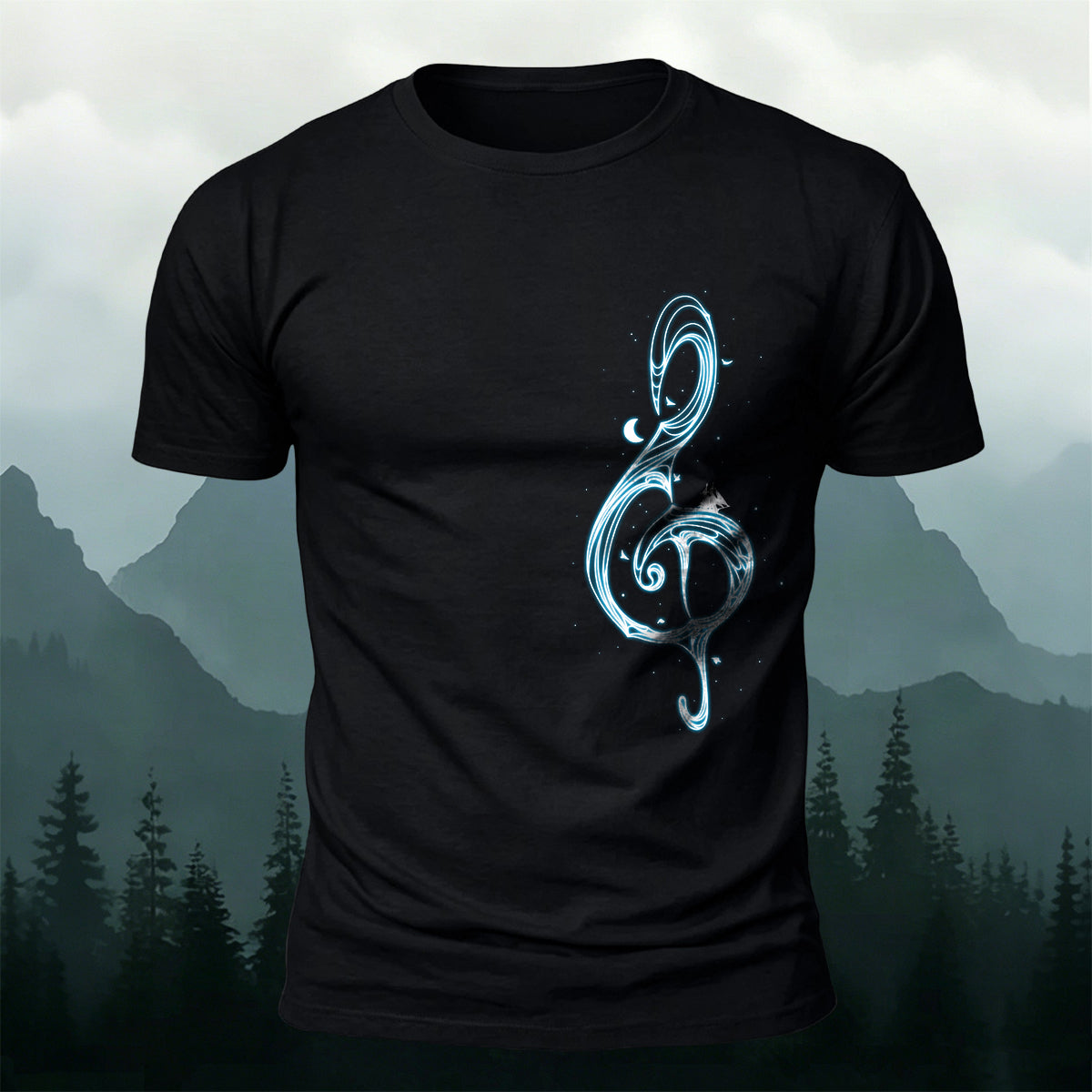 Musical Note Print Casual Soft Cotton T-Shirt