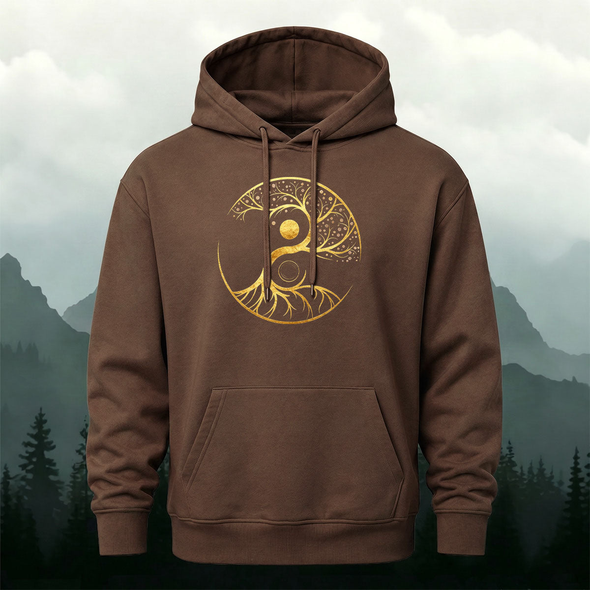 Cotton Made Tree of Life Print Hoodie