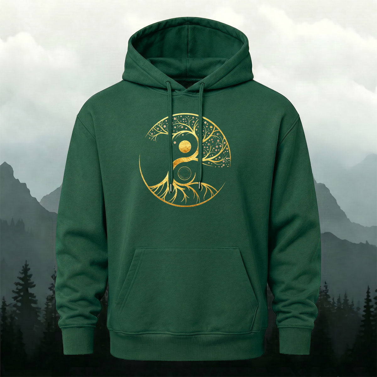Cotton Made Tree of Life Print Hoodie
