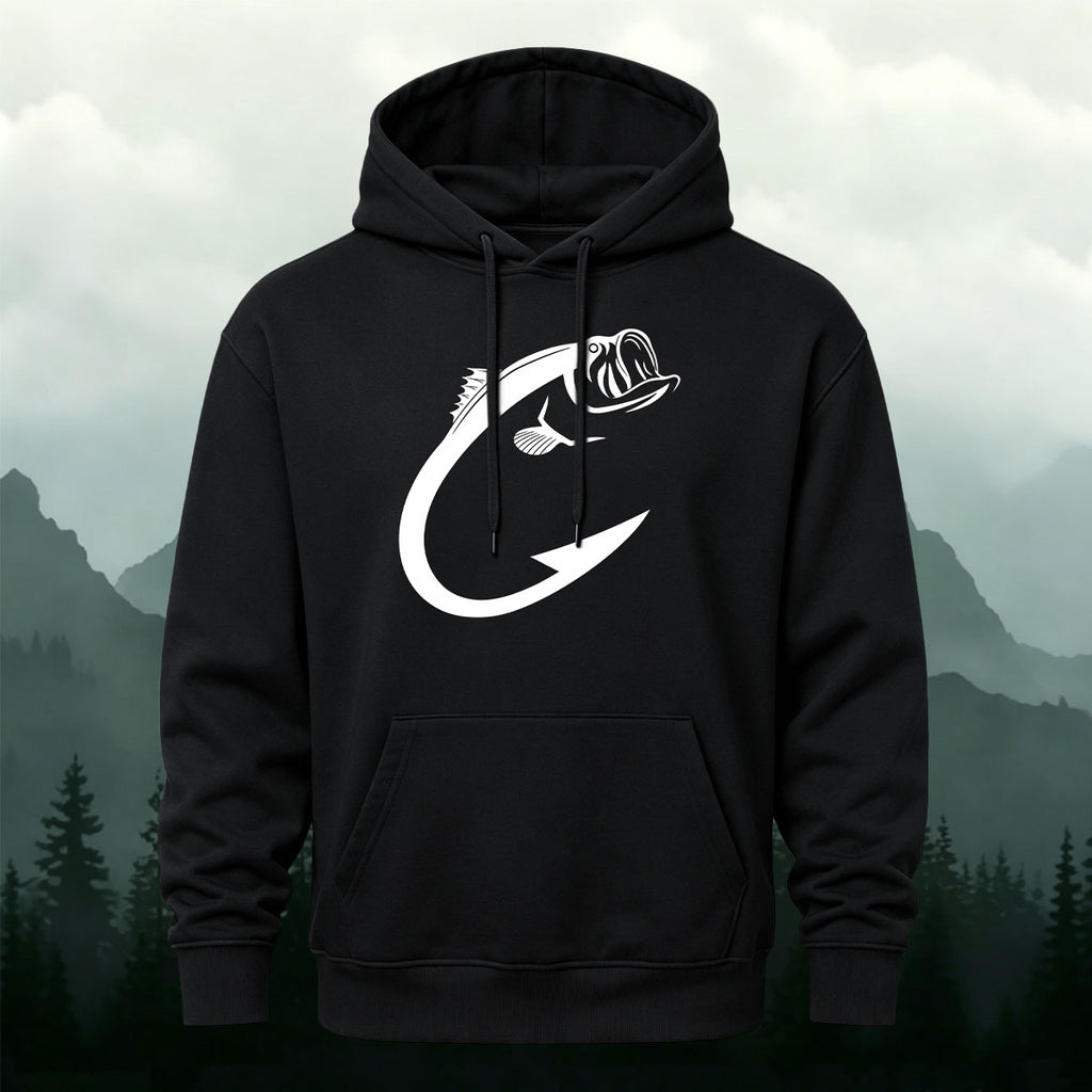 Cotton Made Creative Fish Shaped Hook Print Hoodie
