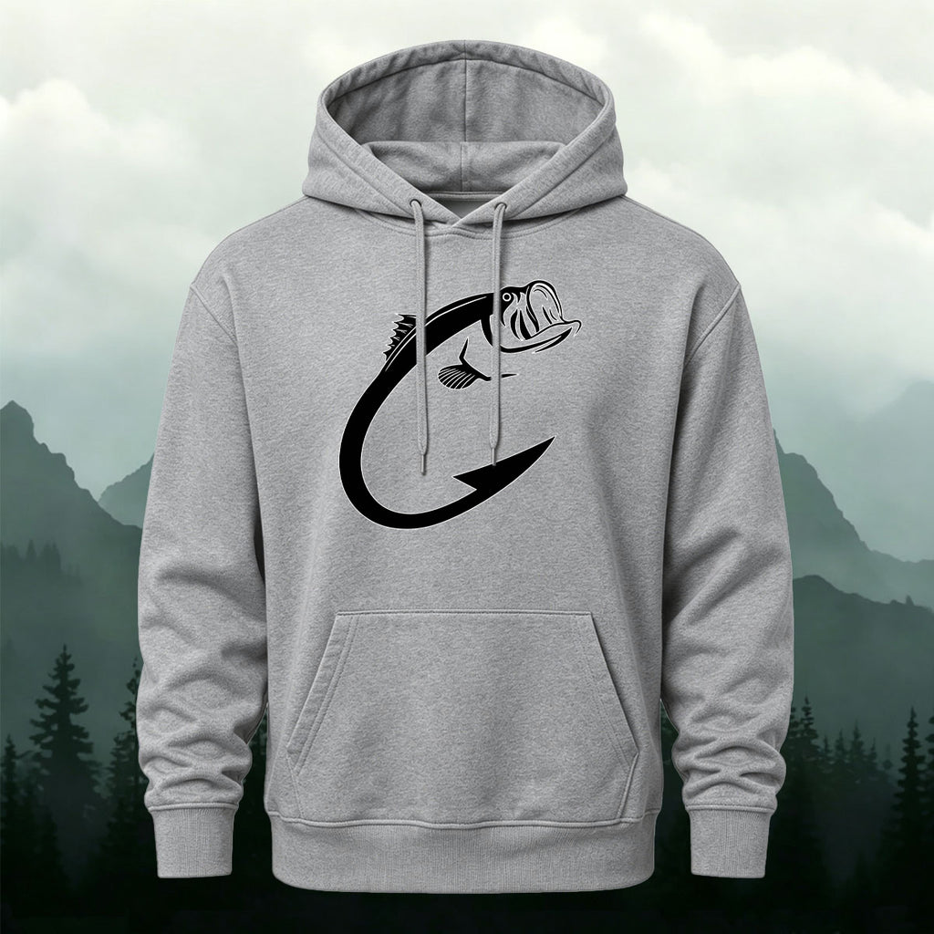 Cotton Made Creative Fish Shaped Hook Print Hoodie