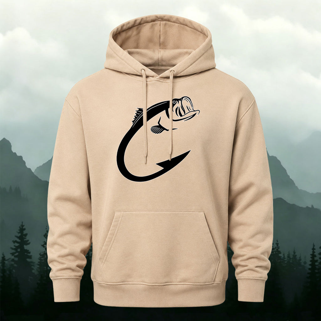 Cotton Made Creative Fish Shaped Hook Print Hoodie