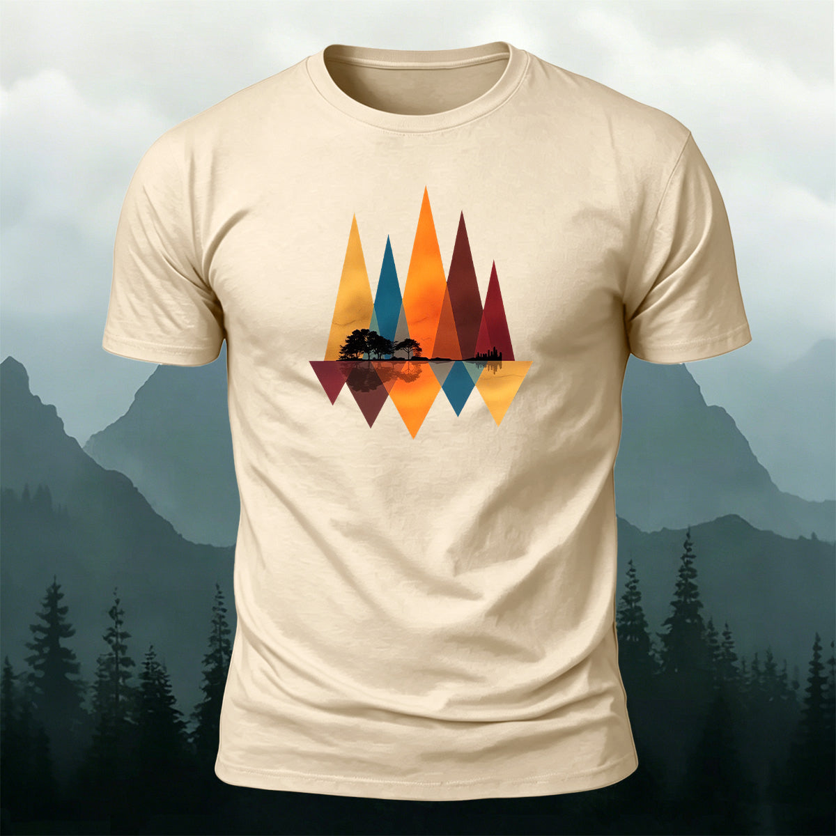 Art Forest Print Casual Cotton T-Shirt