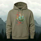 Cotton Made Colorful Bicycle Print Hoodie