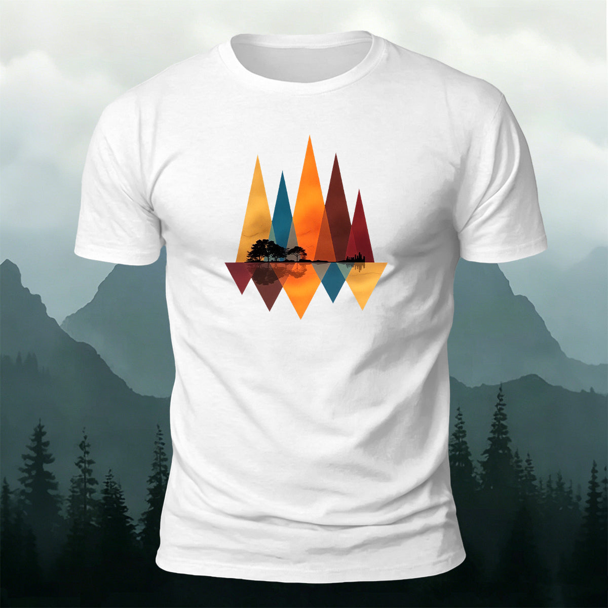 Art Forest Print Casual Cotton T-Shirt
