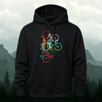 Cotton Made Colorful Bicycle Print Hoodie