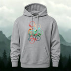 Cotton Made Colorful Bicycle Print Hoodie