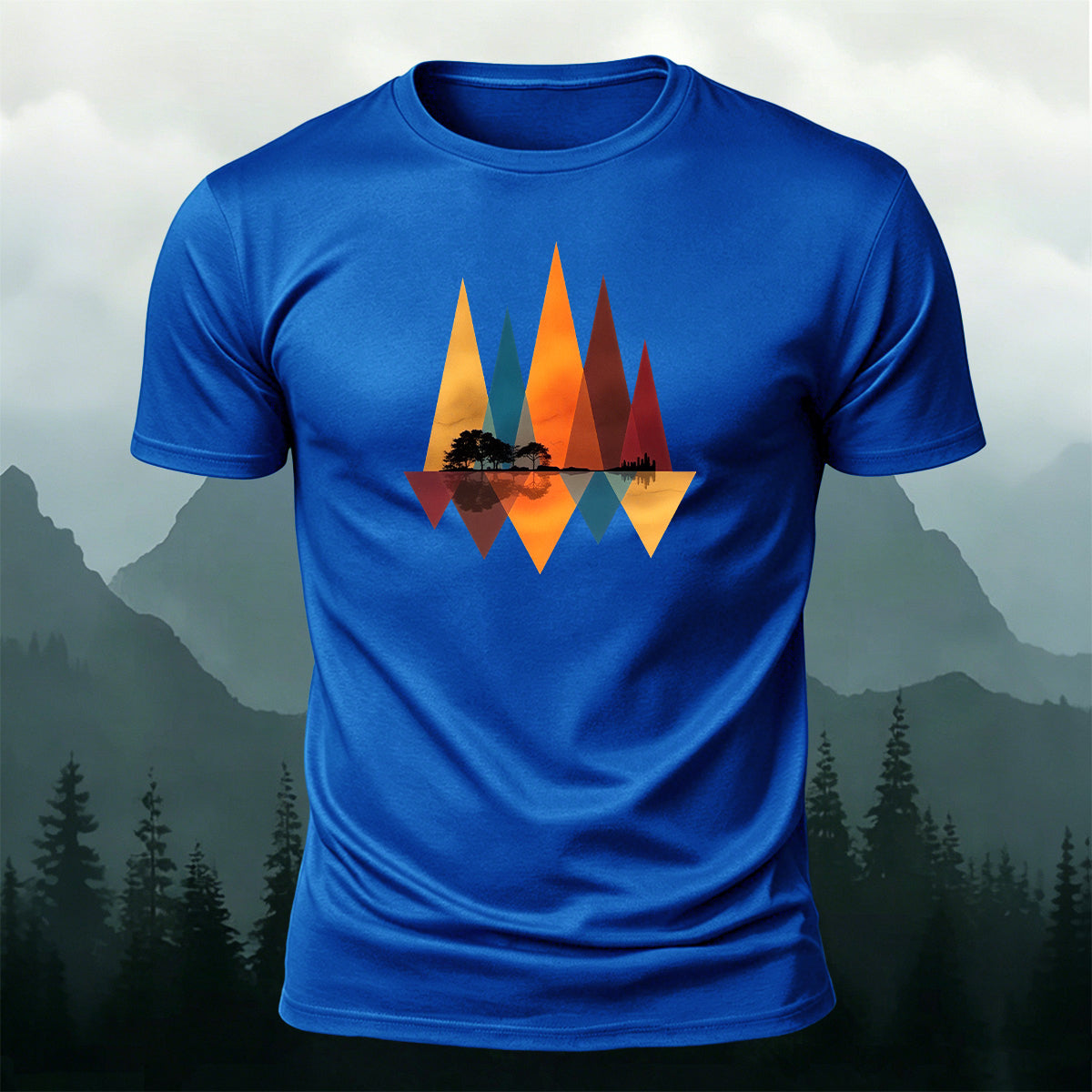 Art Forest Print Casual Cotton T-Shirt