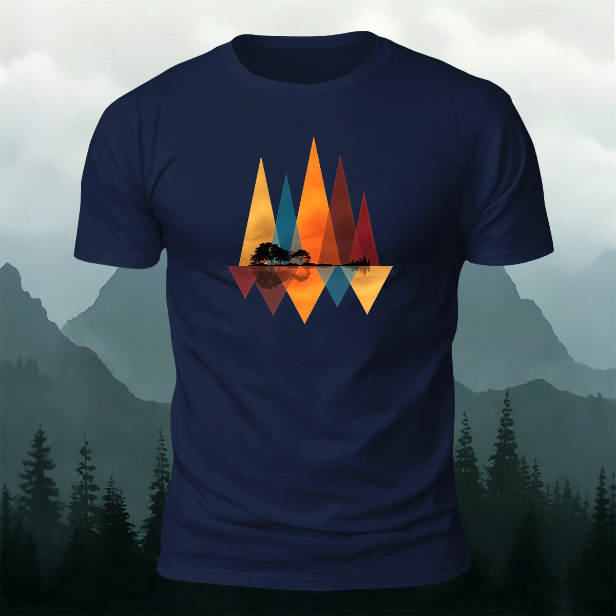 Art Forest Print Casual Cotton T-Shirt