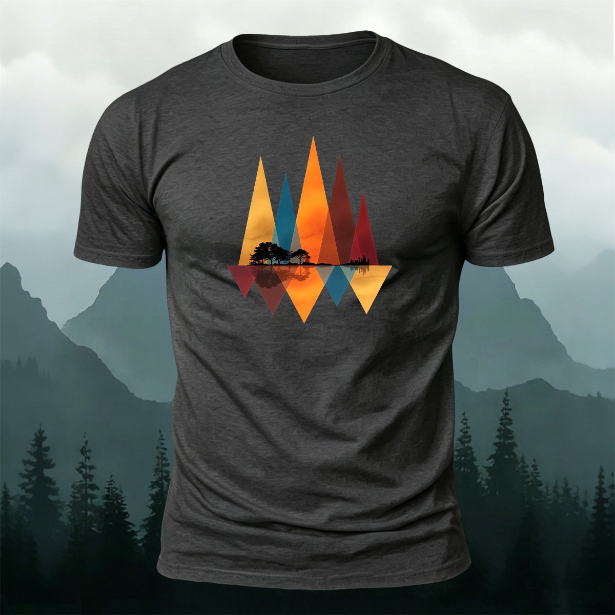 Art Forest Print Casual Cotton T-Shirt