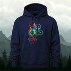 Cotton Made Colorful Bicycle Print Hoodie
