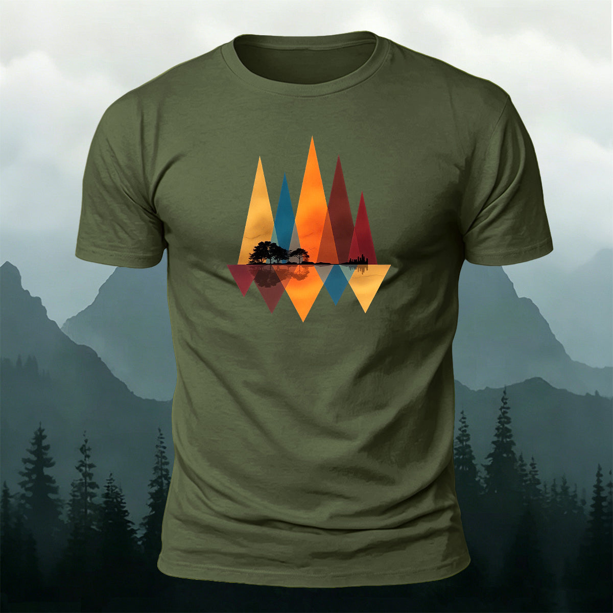 Art Forest Print Casual Cotton T-Shirt