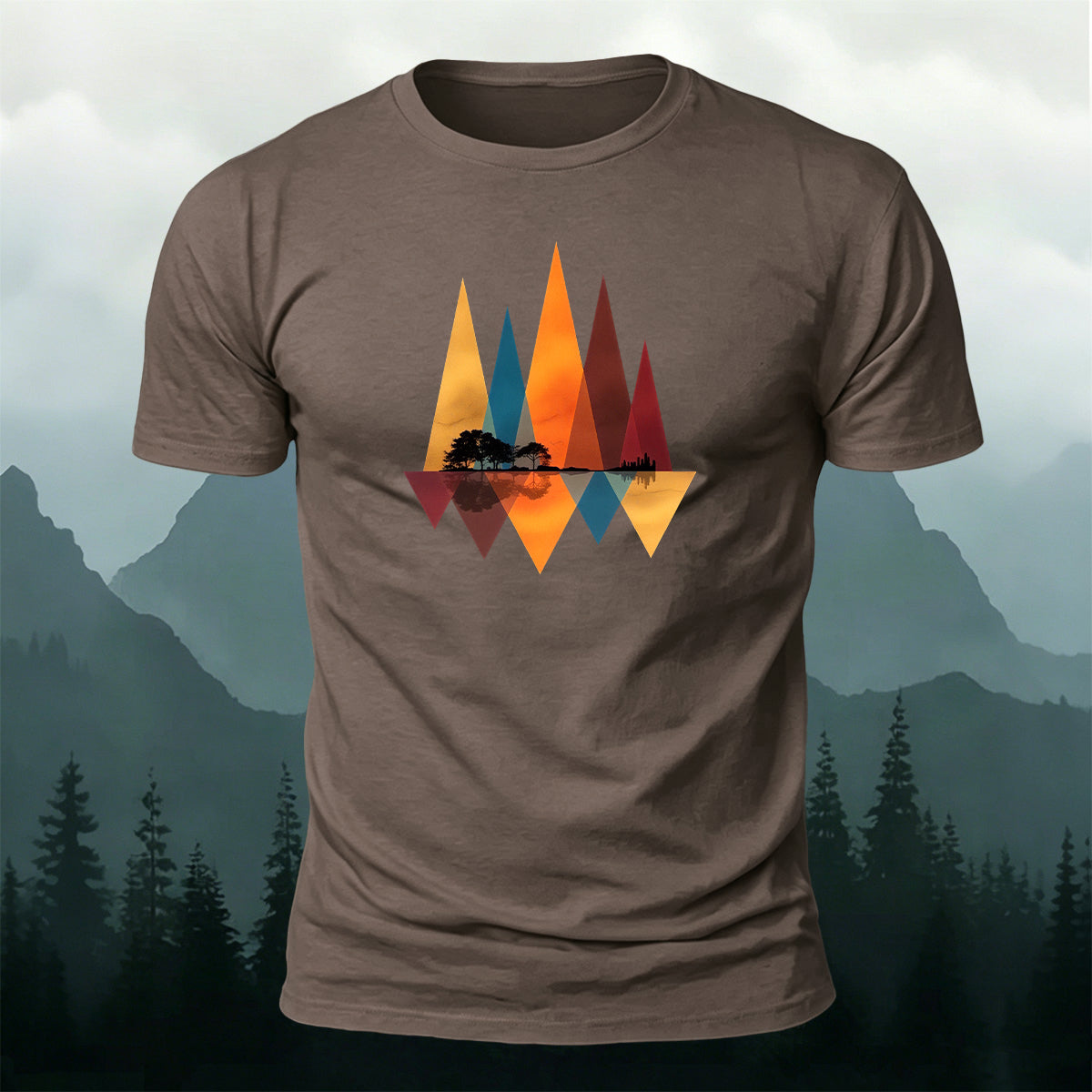 Art Forest Print Casual Cotton T-Shirt