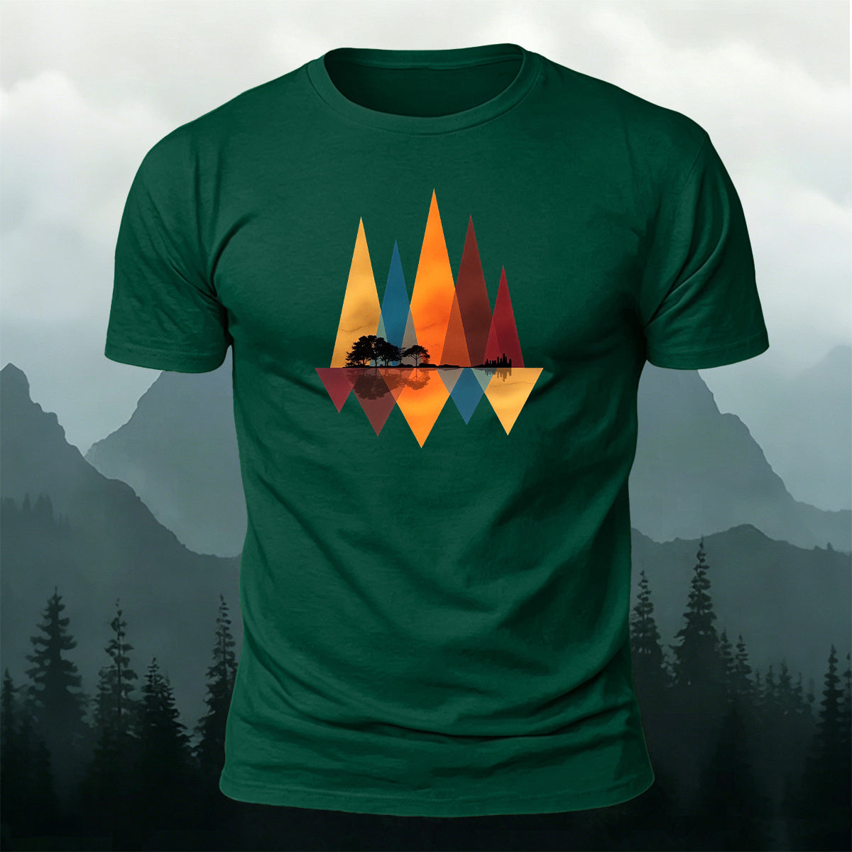 Art Forest Print Casual Cotton T-Shirt
