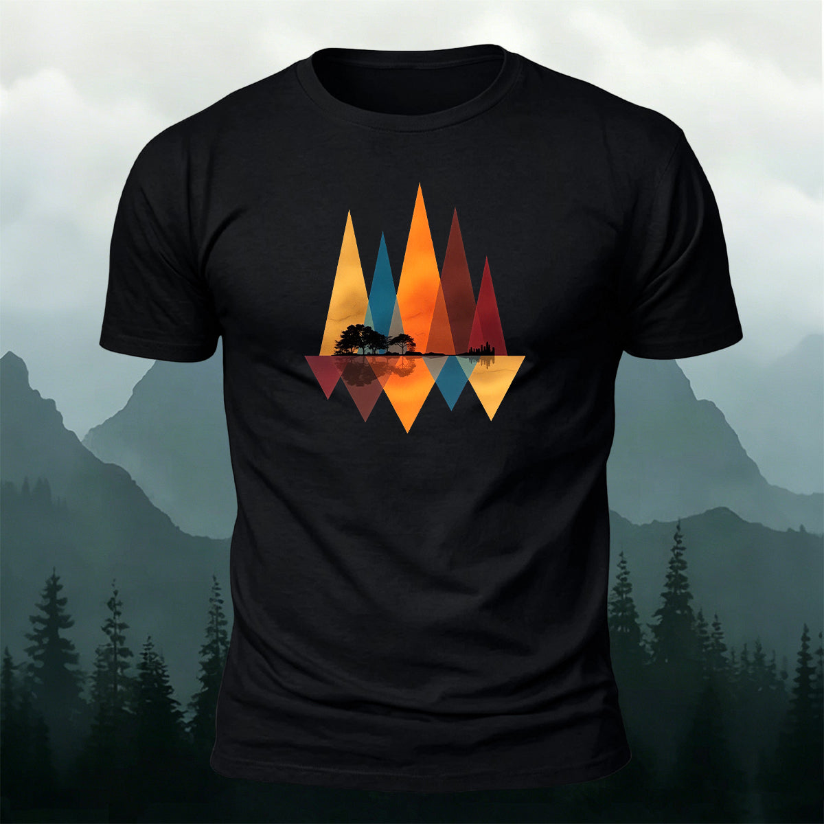 Art Forest Print Casual Cotton T-Shirt