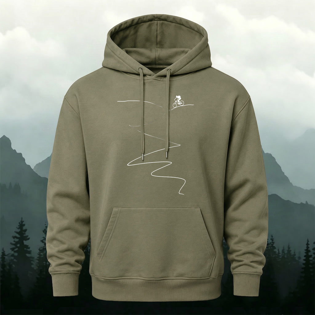 Cotton Made Minimalist Style Cycling Print Hoodie