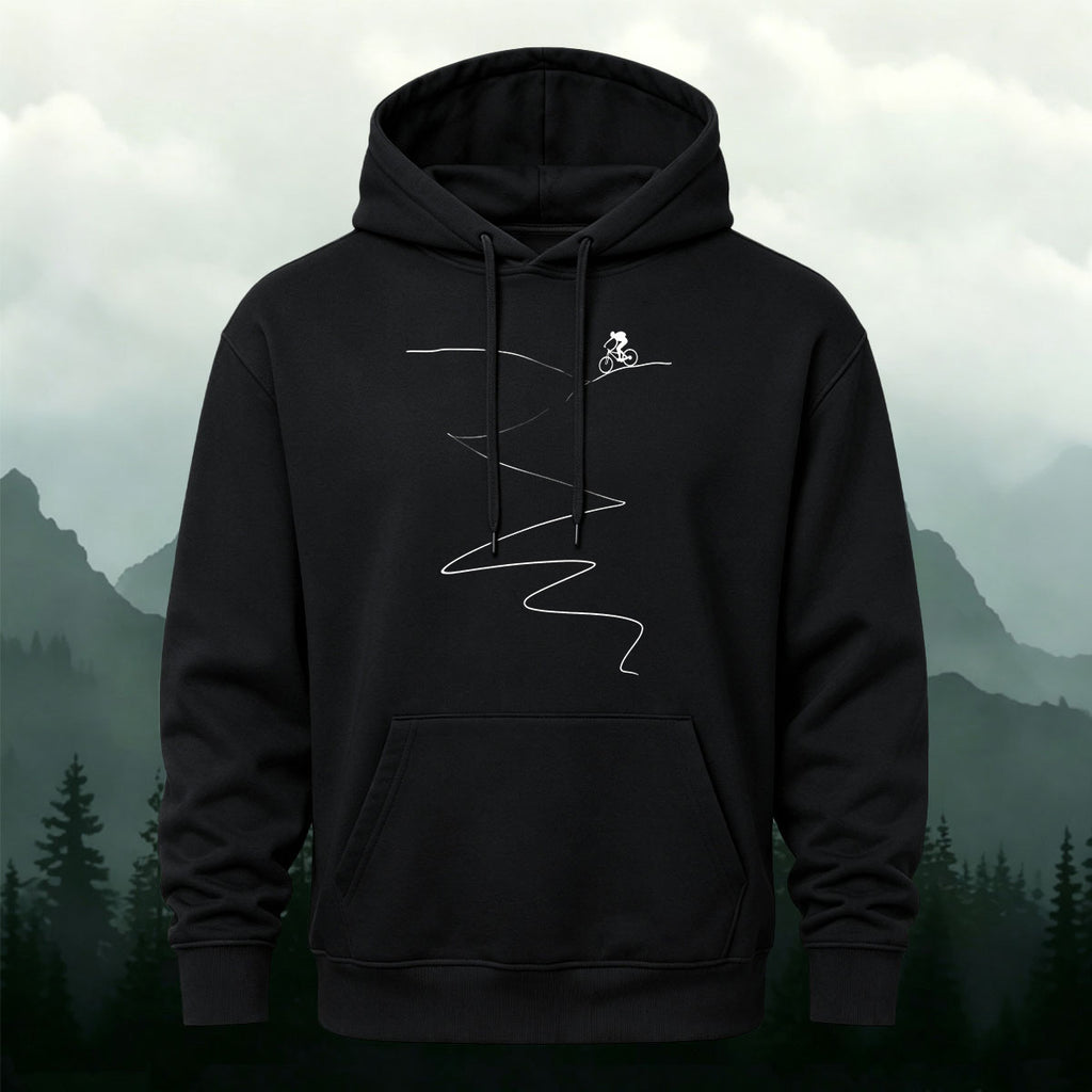 Cotton Made Minimalist Style Cycling Print Hoodie