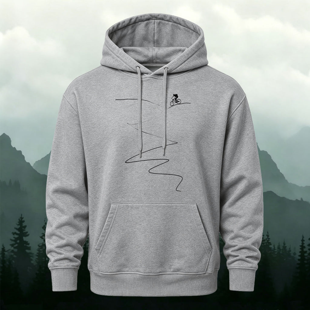 Cotton Made Minimalist Style Cycling Print Hoodie