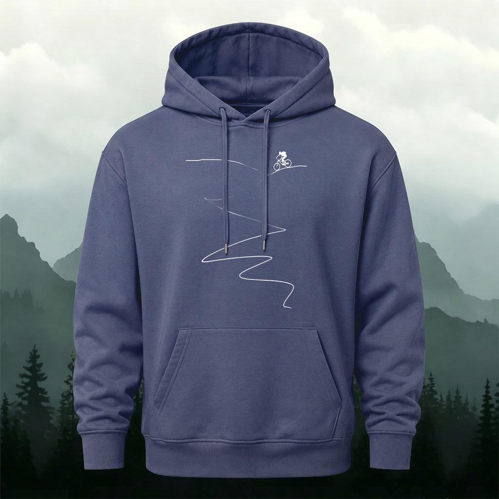 Cotton Made Minimalist Style Cycling Print Hoodie