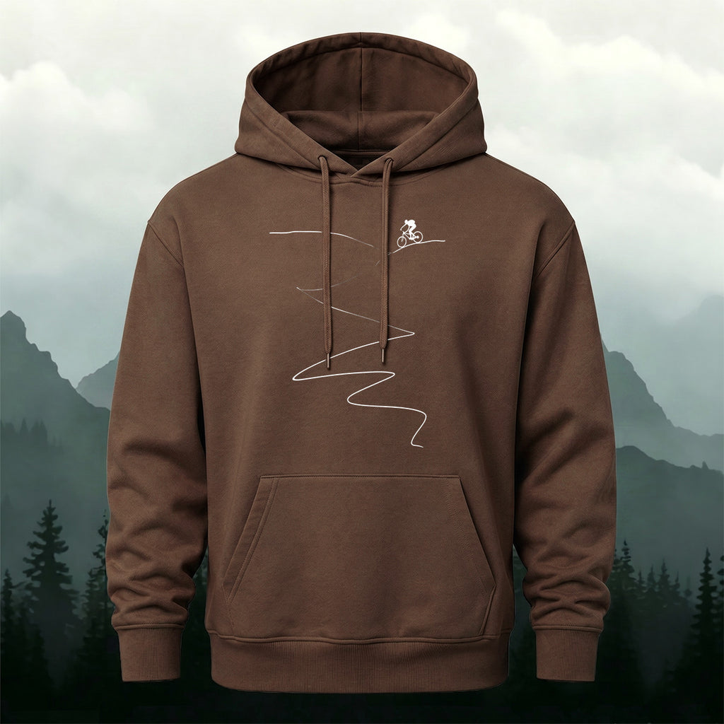 Cotton Made Minimalist Style Cycling Print Hoodie