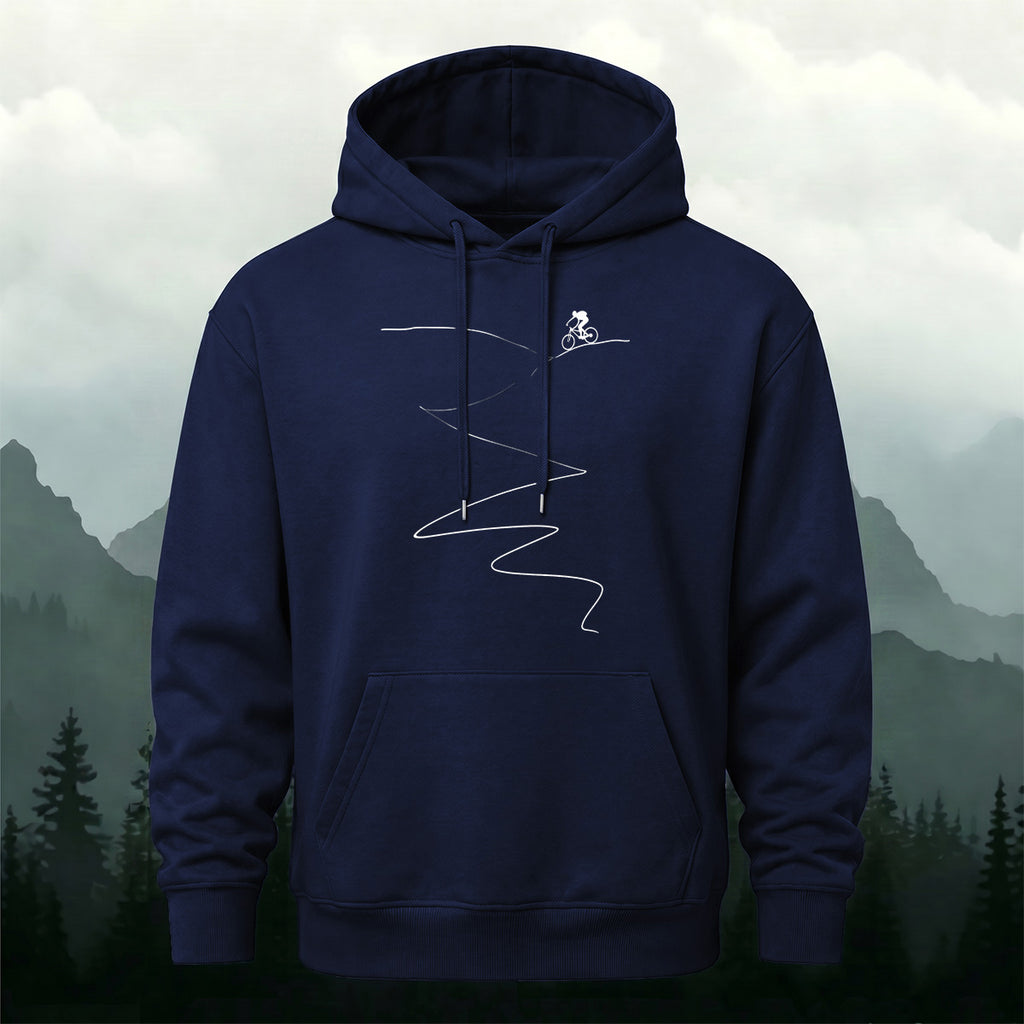 Cotton Made Minimalist Style Cycling Print Hoodie