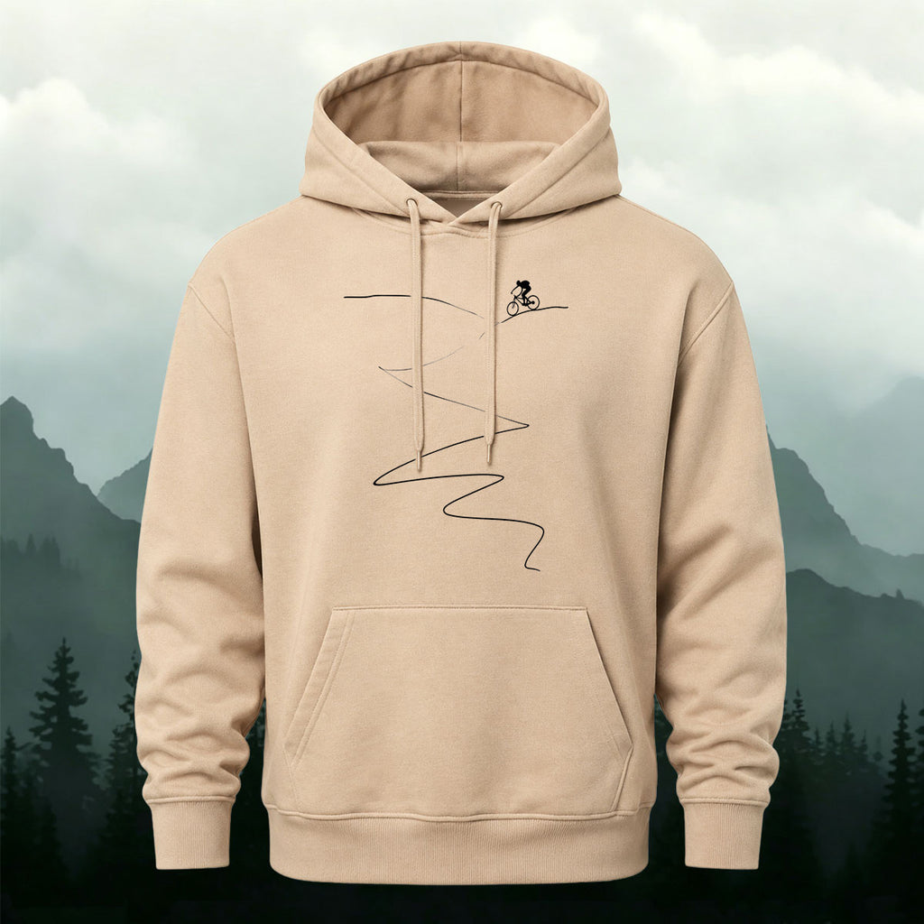 Cotton Made Minimalist Style Cycling Print Hoodie