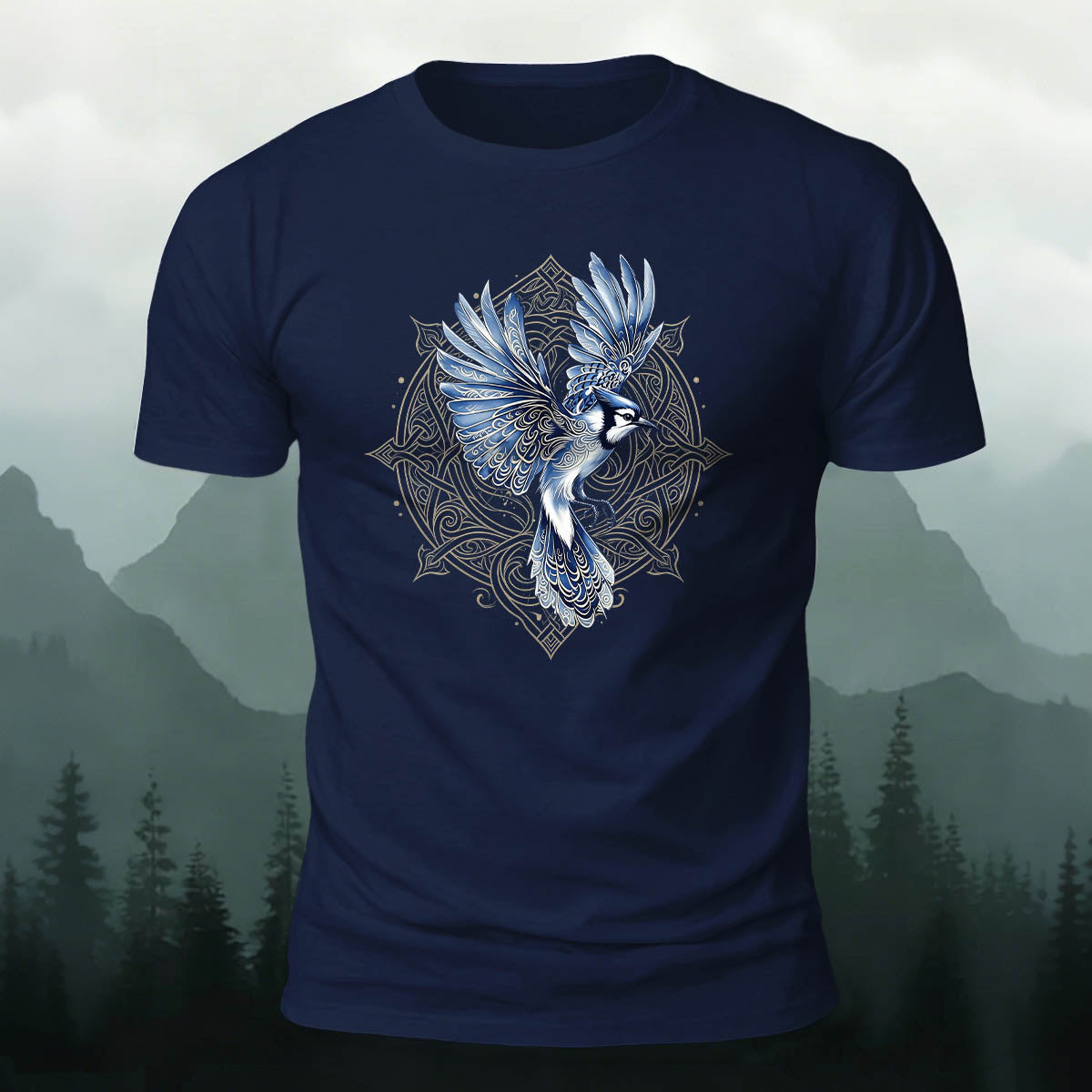 Celtic Totem Print Casual Premium Cotton T-Shirt