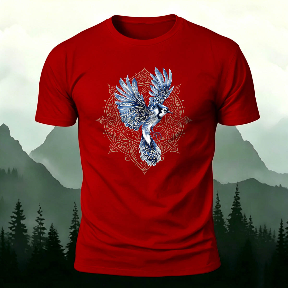 Celtic Totem Print Casual Premium Cotton T-Shirt